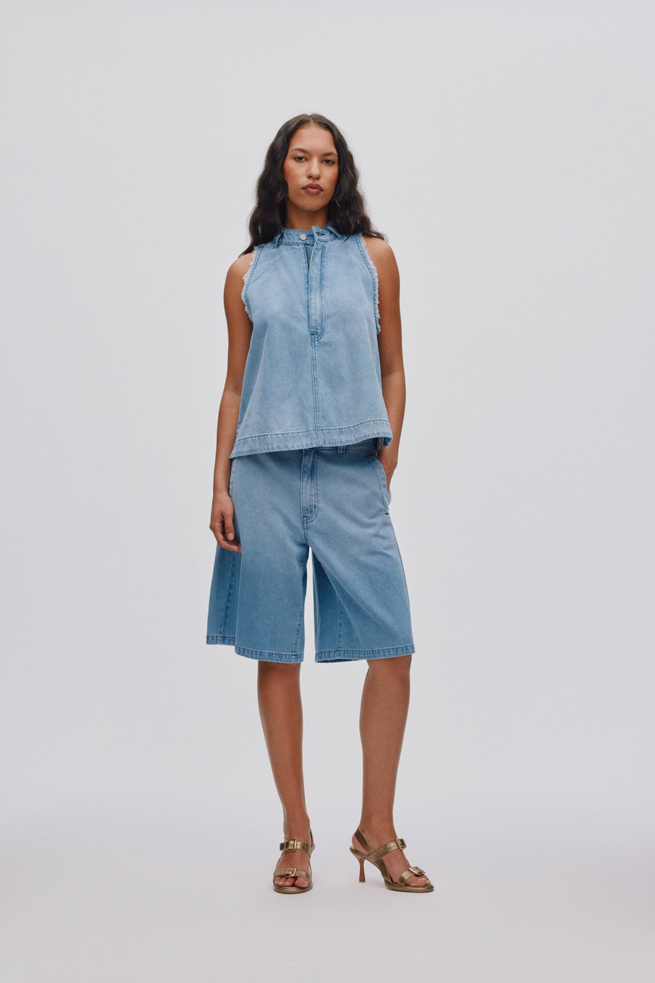 Raha Wide shorts - Light Washed Denim